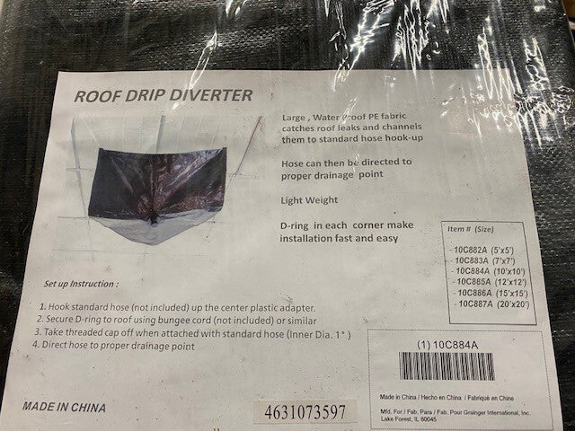 10C884A Roof Drip Diverter 10ft X 10ft - BUY MORE & SAVE!!