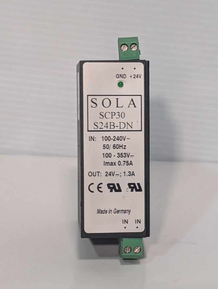 Sola SCP30S24B-DN AC-DC Power Supply, Industrial, 1.3A, 24vdc, Encapsulated, 31W