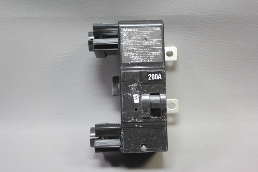 UNUSED SIEMENS 200A CIRCUIT BREAKER P/N: EQ8695