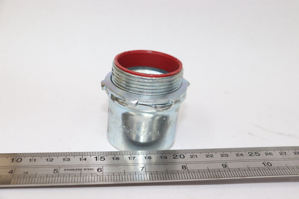 Topaz Steel EMT Connector Zinc Plated Set Screw Type w/ Insulated Throat 1-1/2"