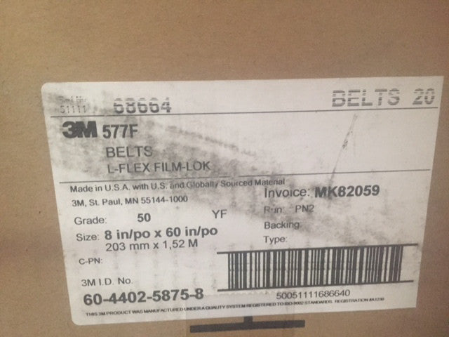 (Box of 20) 3M (577F) L-FLEX FILM-LOK 68664 8 in/po x 60 in/po grade 50