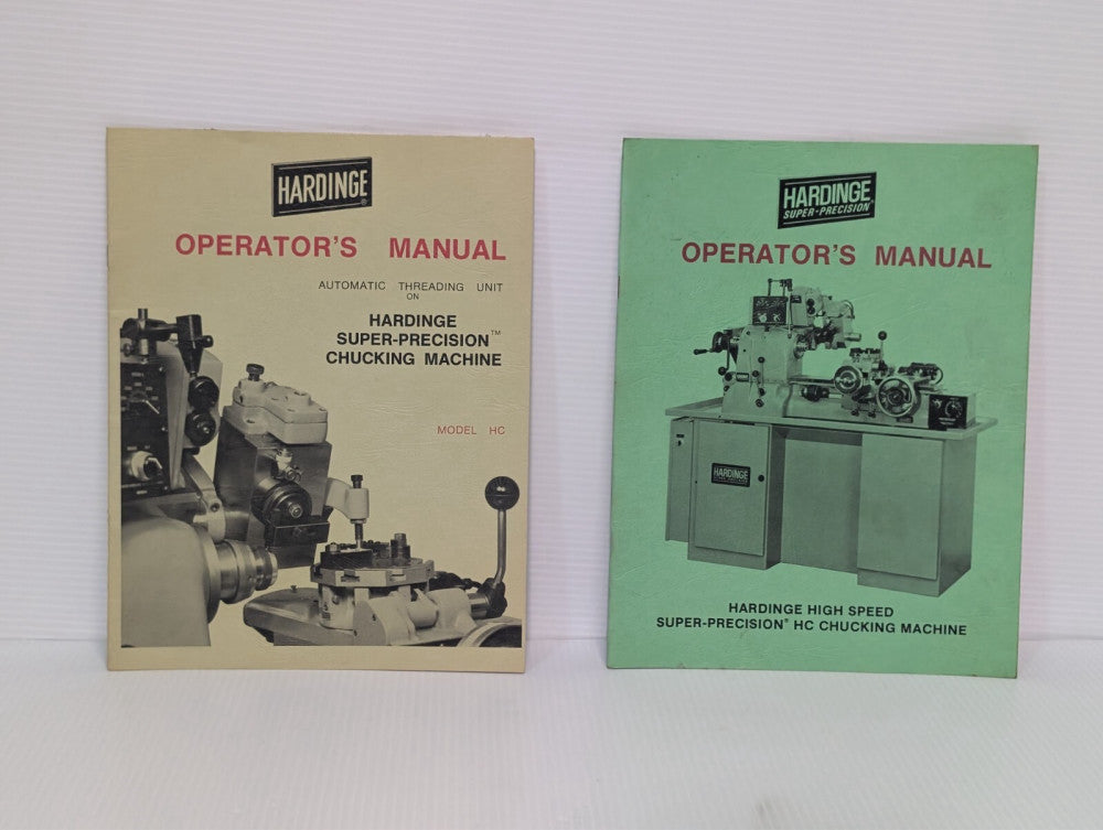 Hardinge Super-Precision HC Chucking Machine & Threading Unit Operator's Manual