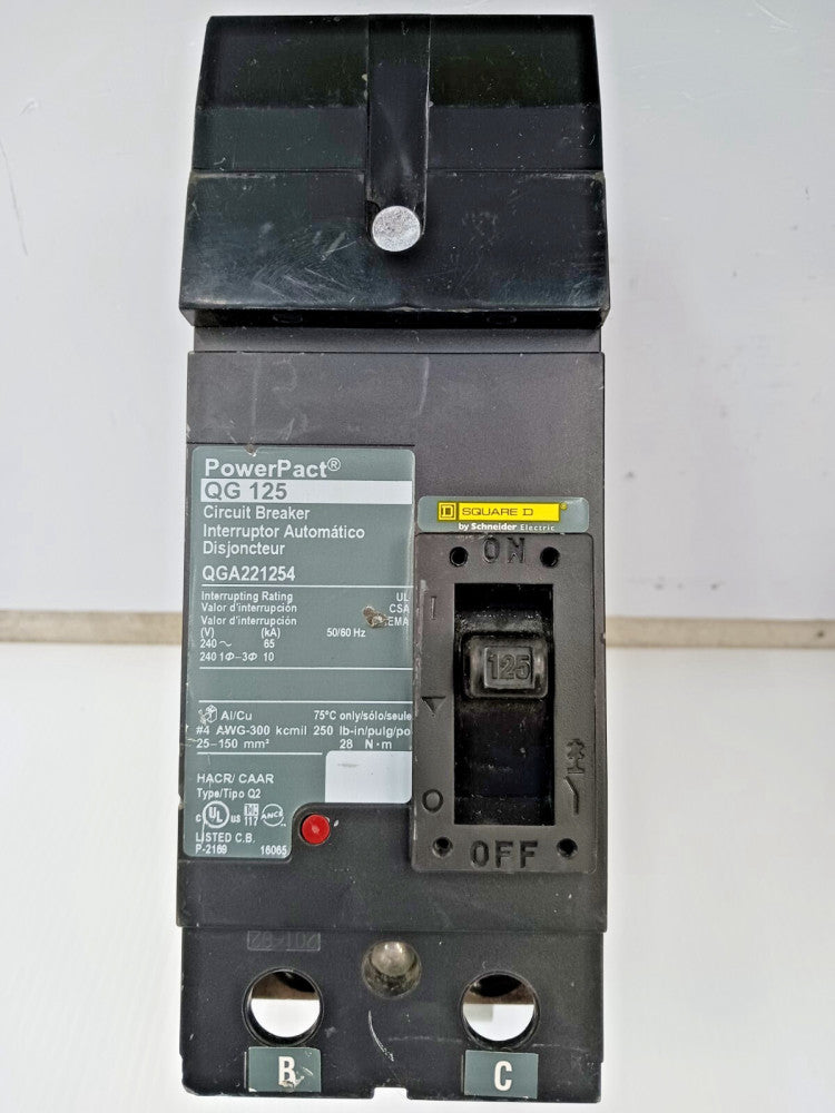 NEW SQUARE D POWERPACT 125 AMP I-LINE CIRCUIT BREAKER 2 POLE 240 VAC QGA221254