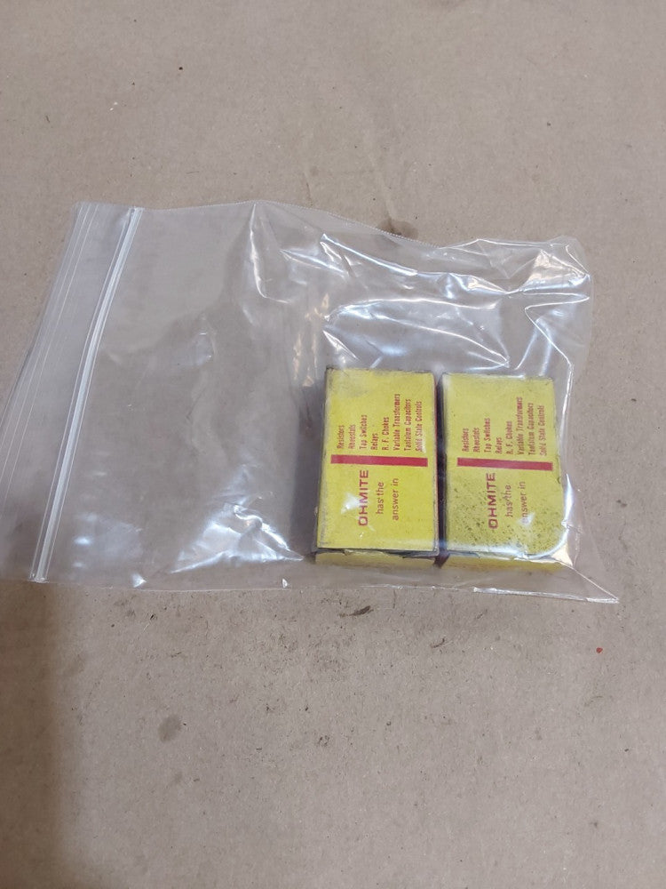 Ohmite 210-25K-40 Dividohm Vitreous Enamel Resistor 50 Ohms (LOT OF 2)