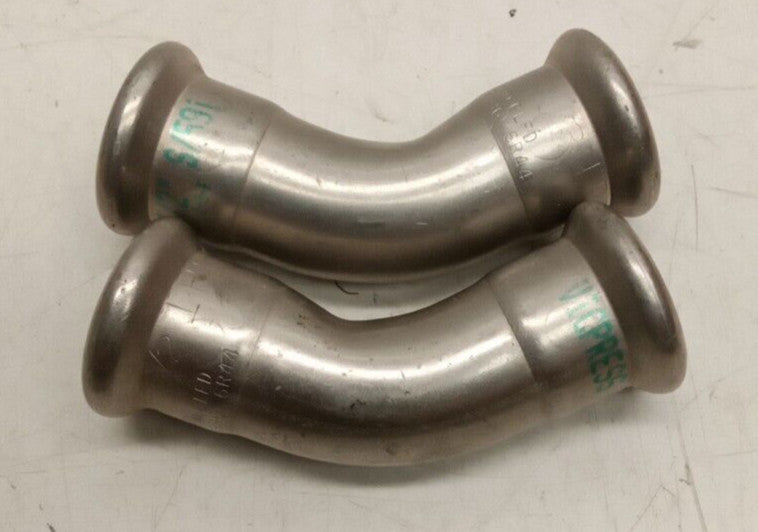 Victaulic 1/2" IPS 45° Stainless Steel Elbow Vic-Press S/591 (Lot Of 2)