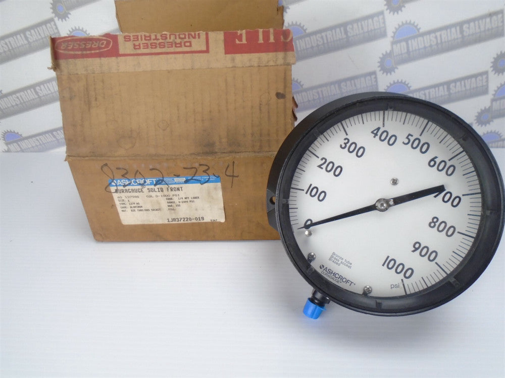 ASHCROFT 60-1379-AS-02L-0-1000 (NEW in BOX) 6" Dia. Face, CONN-LOWER # 1000 psi