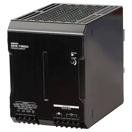 Omron S8vk-T48024 Switching Power Supply, 380/480V Ac; 450/600V Dc, 24V Dc, 480