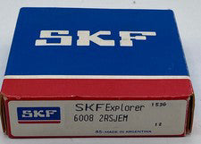 SKF 6008 2RSJEM Deep Groove Ball Bearing, Bore 40mm Width 15mm