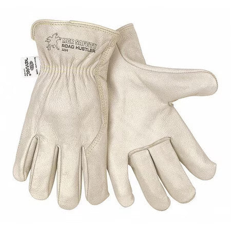 Mcr Safety 3224Xl Leather Drivers Gloves, Shirred Slip-On Cuff, Wing Thumb,