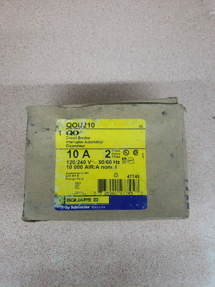 1 NEW SQUARE D QOU210 CIRCUIT BREAKER QOU 10 Amp 2 Pole 120/240V ~ OLD STOCK