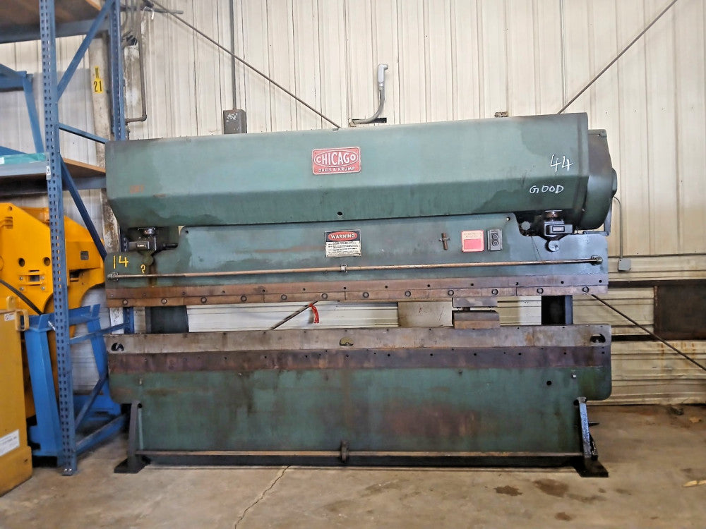 CHICAGO DREIS & KRUMP MODEL #1012-L MECHANICAL PRESS BRAKE 60/90 TON *SEE DESC*