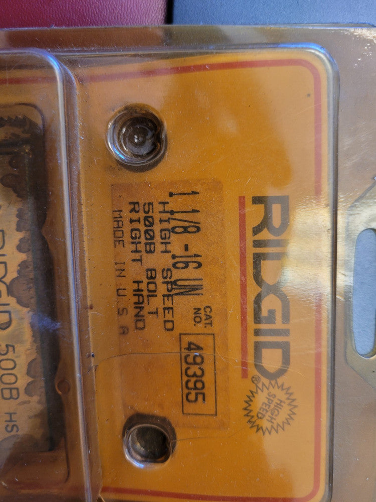 NEW Ridgid 49395 500B Style Pipe Threader Dies, 1-1/8" -16 UN Thread Size