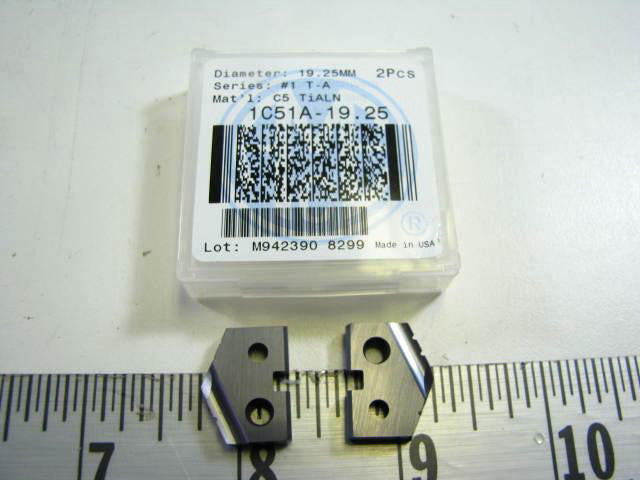 2 Pieces AMEC 19.25mm 1C51A-19.25 Drill Blade Inserts NEW