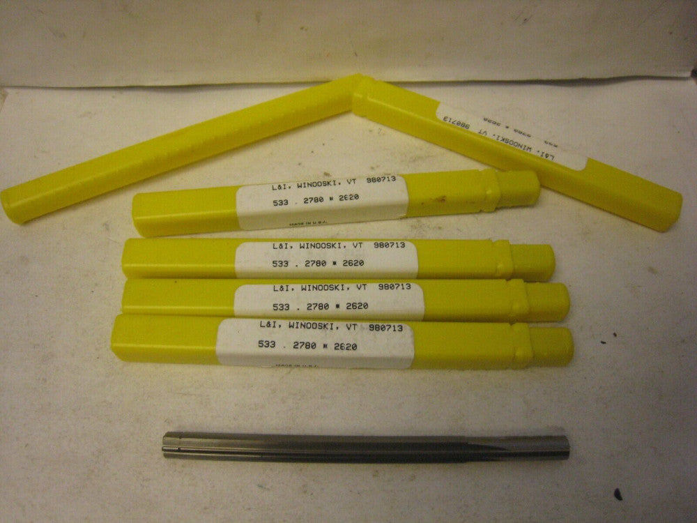 5 yes 5 L&I Winooski VT PN 980713 533.2780 HSS G98 Chuck Reamer .2780 x .2620