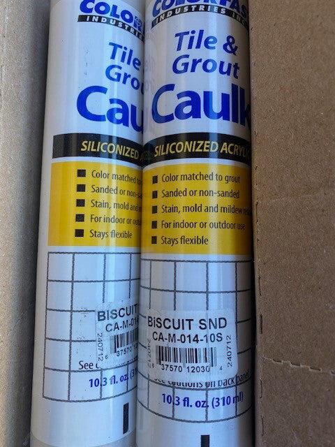 (10 PACK) COLOR FAST TILE & GROUT CALULK SILICONIZED ACRYLIC BISCUIT SAND