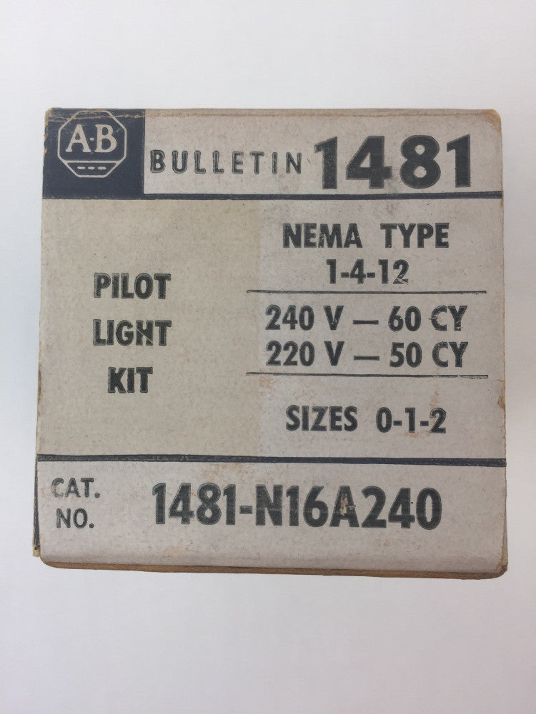 ALLEN BRADLEY 1481-N16A240 PILOT LIGHT KIT 240V 60CY 220V 50CY SIZE 0-1-2