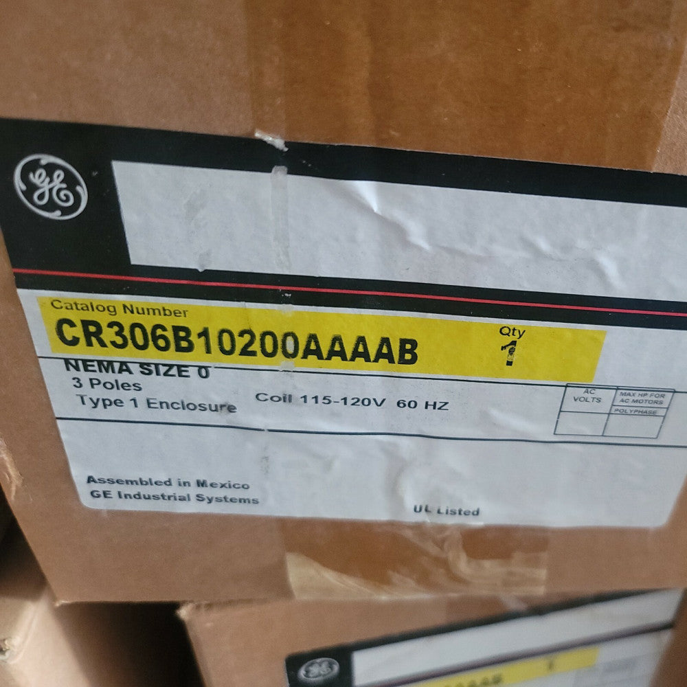 NEW GE CR306B10200AAAAA Magnetic Starter NEMA Size 0 3 Pole