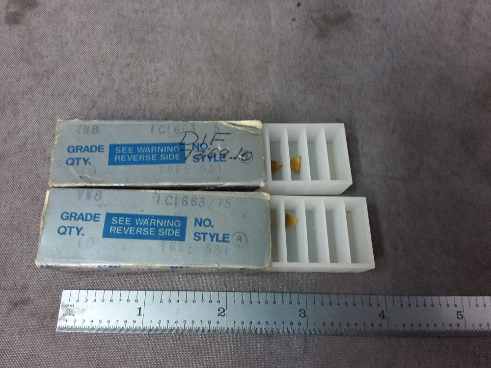 Lot 13x Valenite GTE Carbide Insert Lathe VN8 ICI663/75 TBEE 521 Triangular