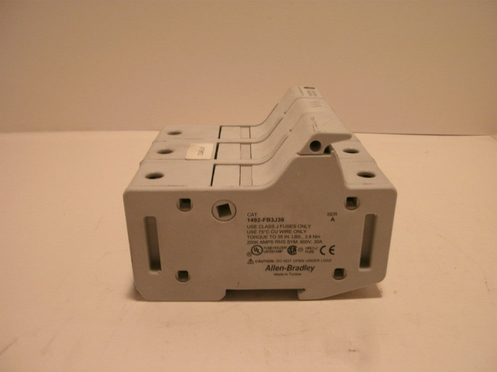 ALLEN BRADLEY 1492-FB3J30 SERIES A 3 POLE FUSE HOLDER 600V AC 30 AMP