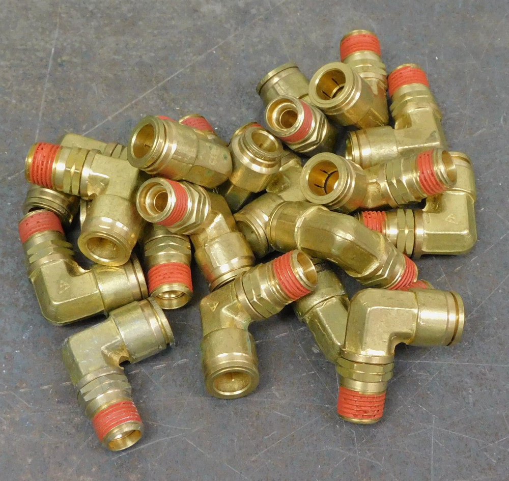 Alkon MAQ69-PS-10x4 Brass Push-In Swivel Elbow 10mm DIA 1/4" NPT Lot of 18