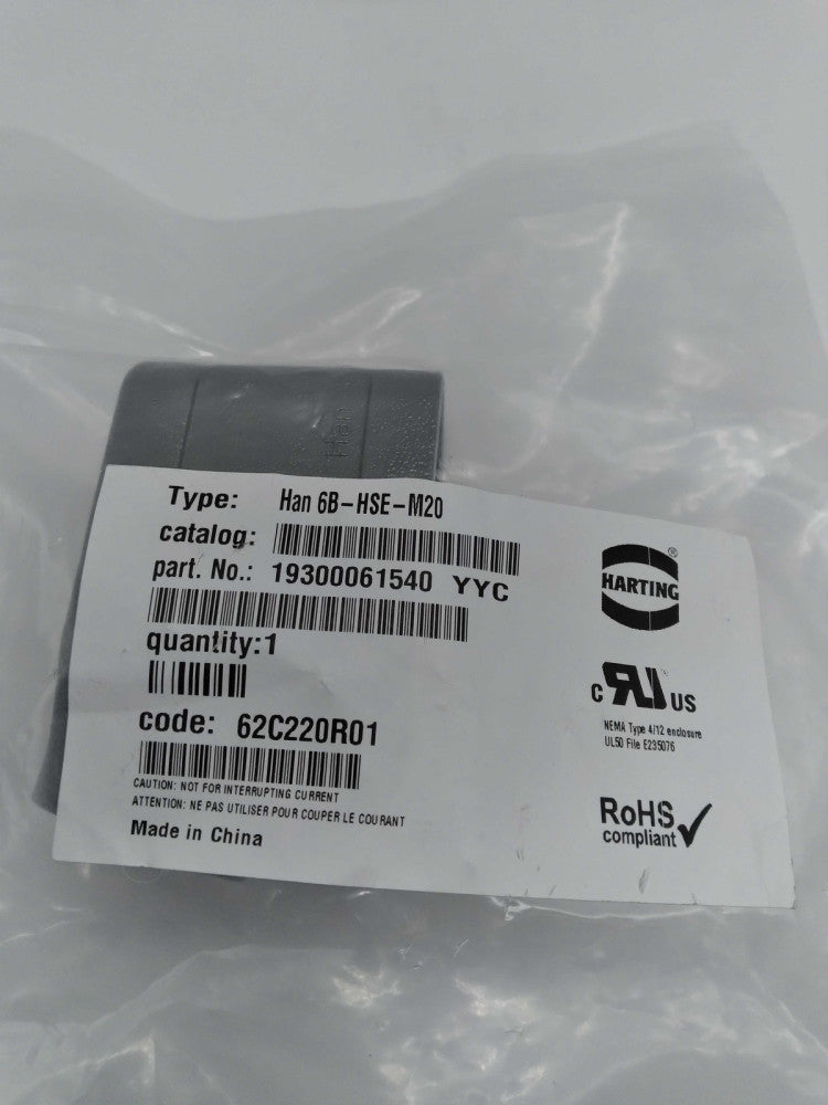 NEW HARTING HAN 6B-HSE-M20 Connector Power Heavy Duty, Side Entry Metal Hood 193