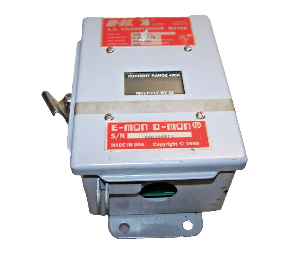E-MON D-MON 400 AMP AC KILOWATT HOUR METER 208/240 VAC 208400