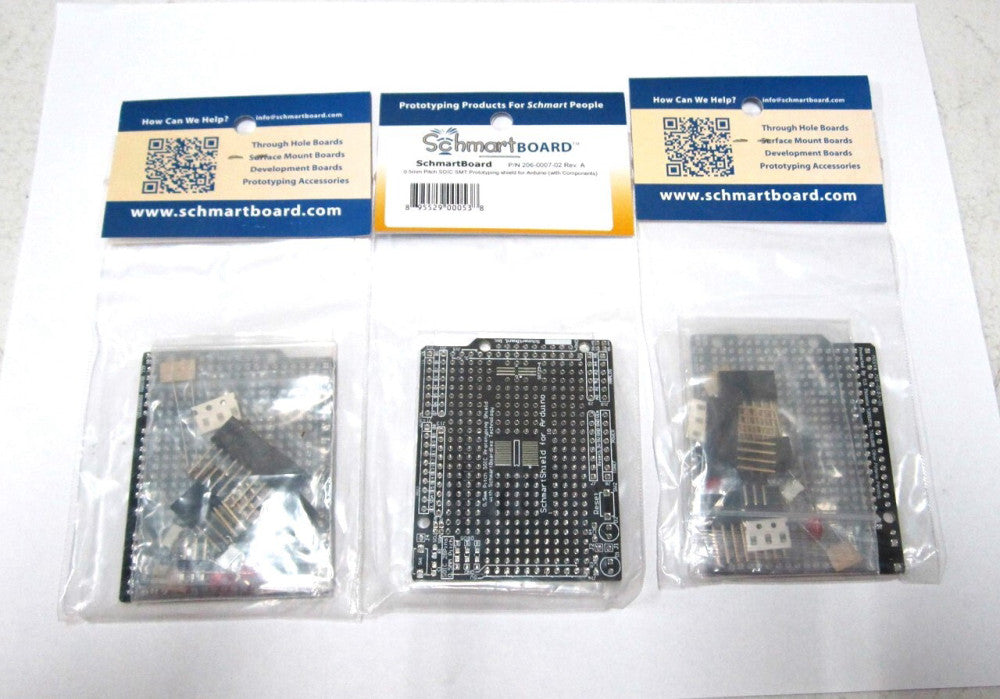 (206-0007-02) .5mm Pitch SOIC SMT Prototyping Shield for Arduino - Lot of 3