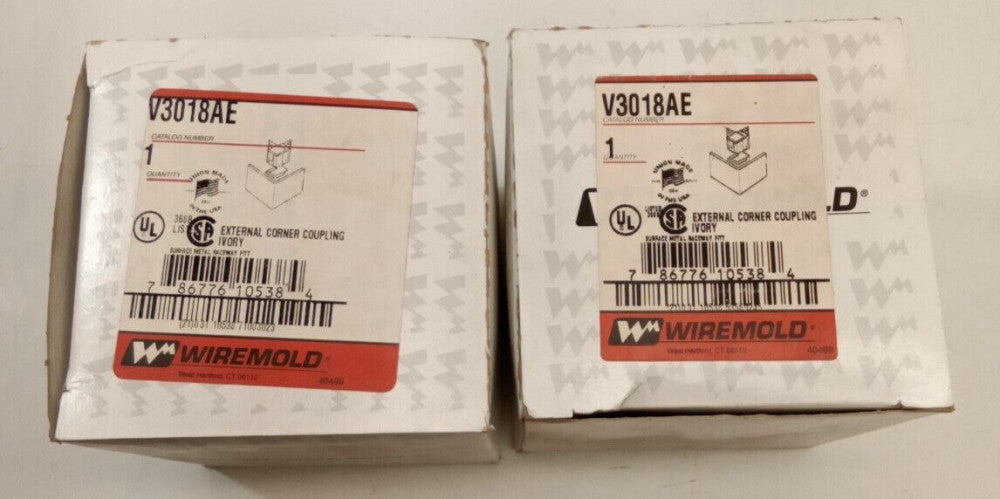 Wiremold V3018AE External Corner Coupling Raceway (Lot Of 2) Ivory