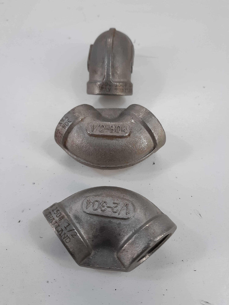 Tay Thailand 1/2-304 150 -1/2 Threaded Elbow Fitting 90 Degree lot of 3
