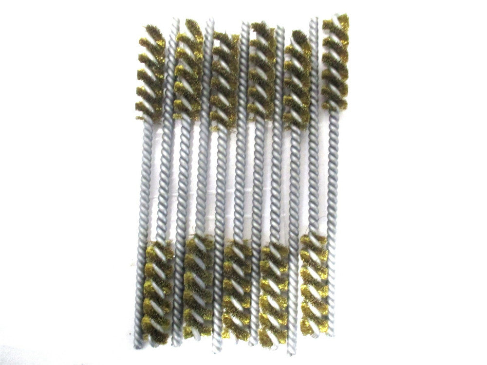 BRM (85B375) 3/8 x 0.140 x 4-1/2 2000 RPM Single Spiral Helical Brass Tube Brush