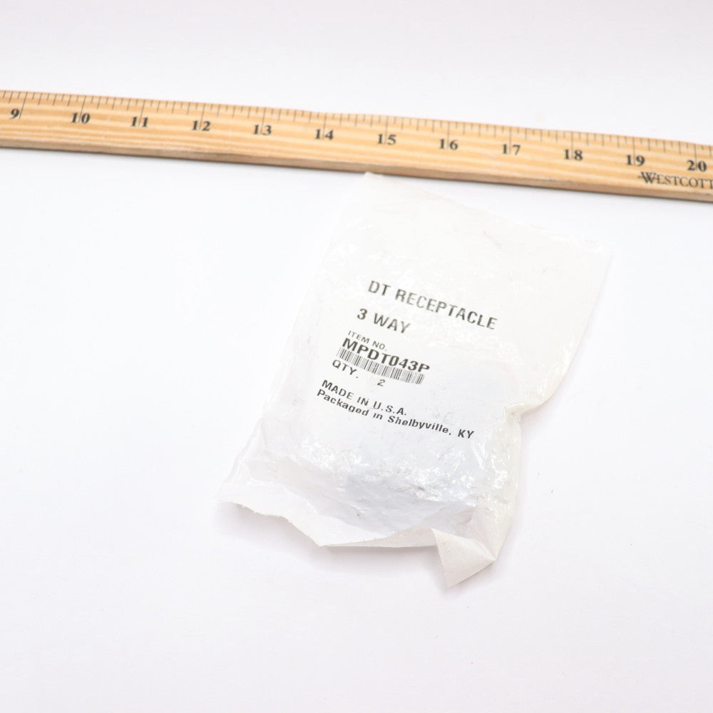 (2-Pk) 3 Way Contact Pin DT Series Receptacle MPDT043P