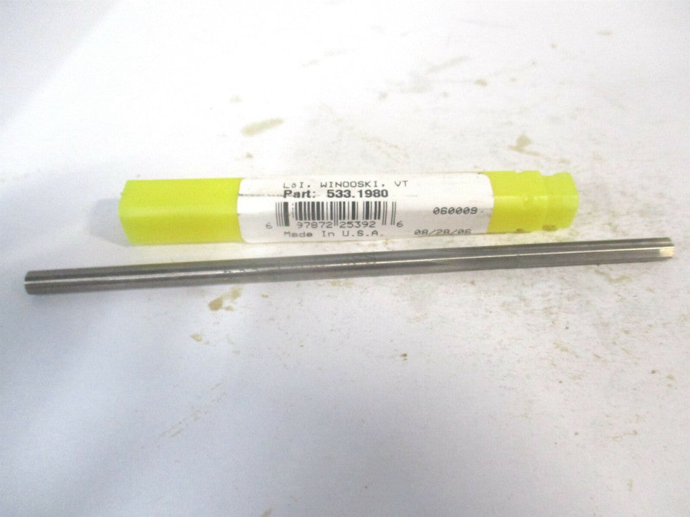 (433-0.1980) 0.198" x 1-1/4" x 5" OAL 6-Flute Straight Shank HSS Chucking Reamer