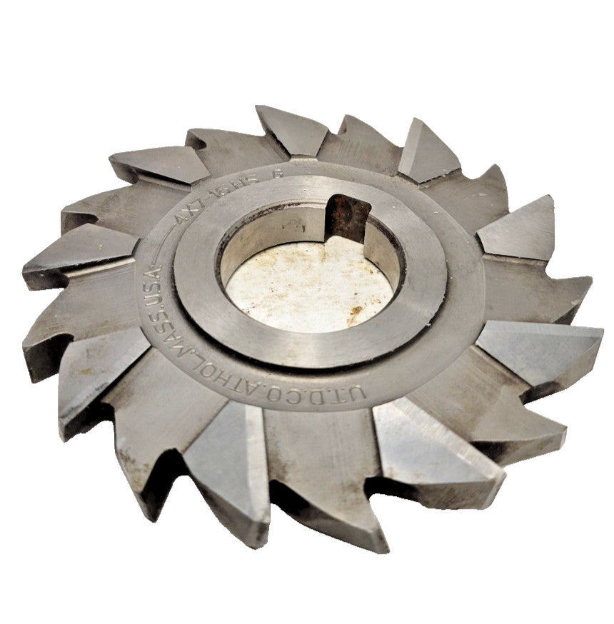 UTD STAGGERED MILLING CUTTER HS 4" DIAMETER 7/16" WIDTH 1-1/4" ARBOR 18-TEETH