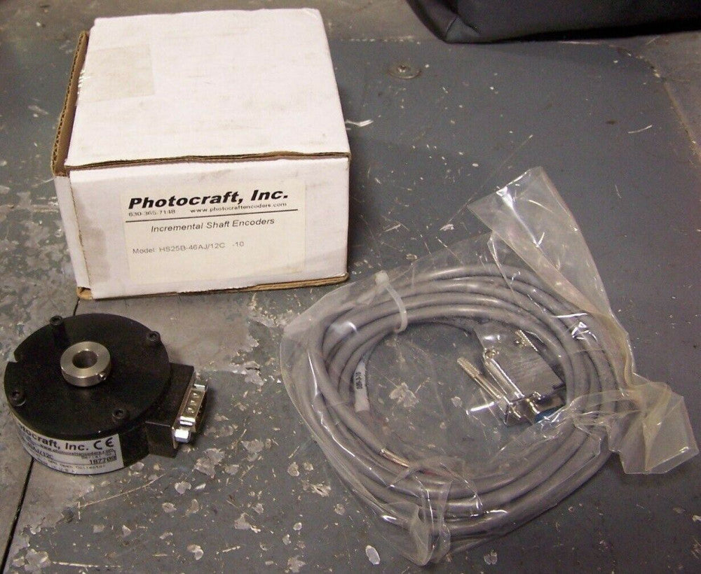 NEW PHOTOCRAFT HS25B-46AJ/12C INCREMENTAL SHAFT ENCODER SINGLE CHANNEL