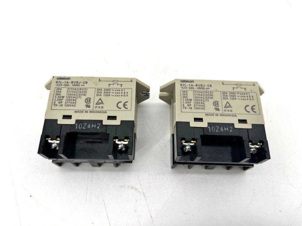 Lot of 2 New Omron G7L-1A-BUBJ-CB DC12 Power Relays 12VDC Coil