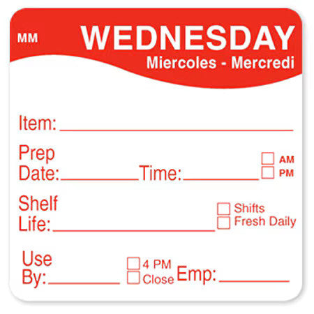 Daymark It120156-5-Fri Food Safety Label,Green/White,2 In H