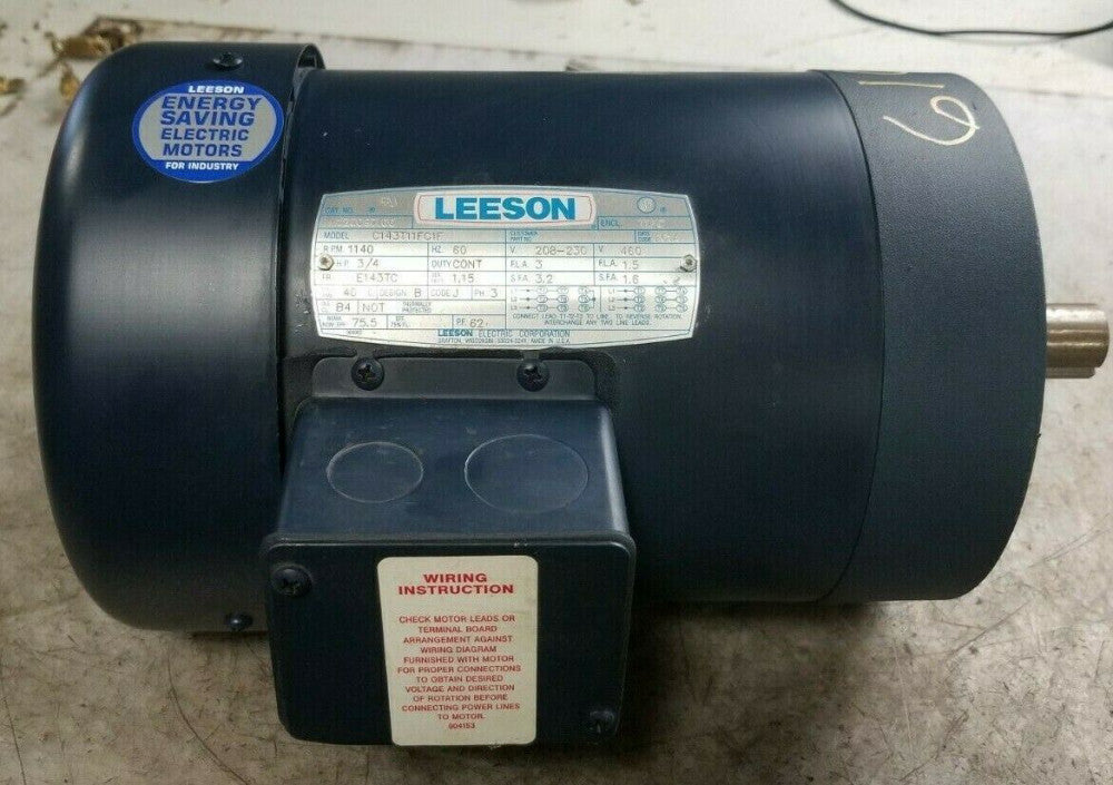 NEW 3/4 HP ELECTRIC MOTOR 208-230/460 VAC 1140 RPM 3 PHASE E143TC FRAME