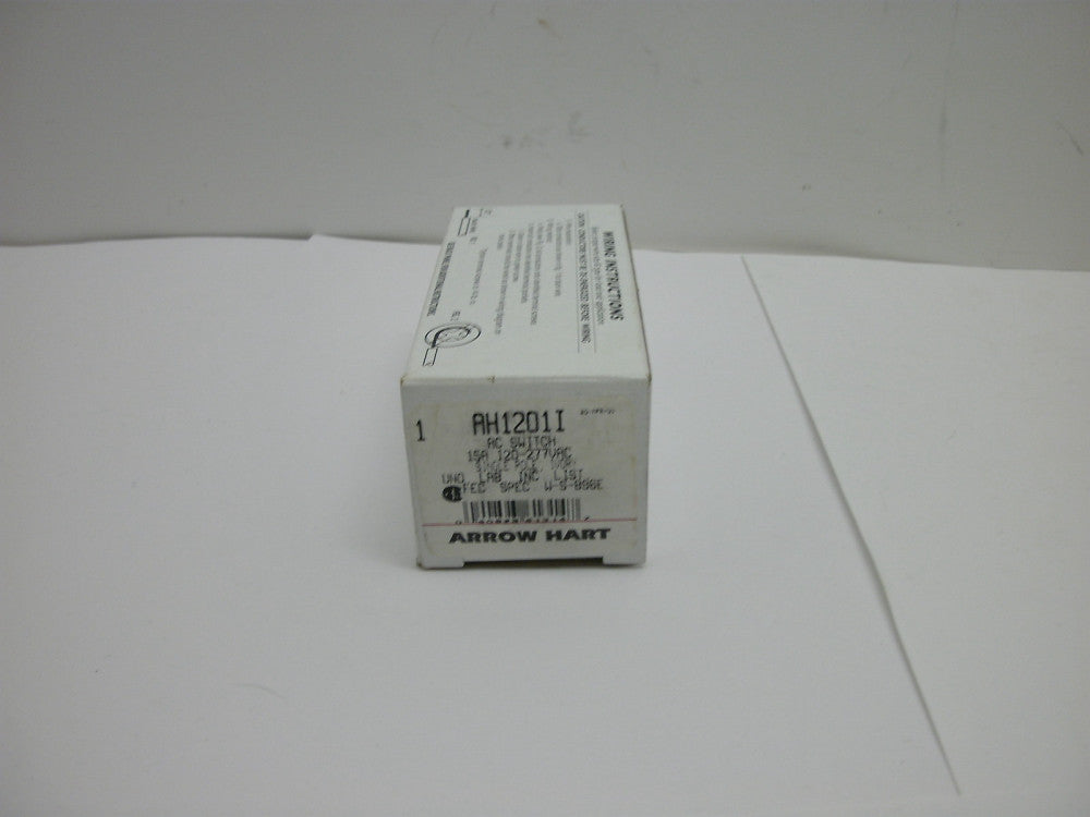 ARROW HART AH1201I AC SWITCH 15A 120-277VAC SINGLE POLE IVORY W-S-B96E NIB