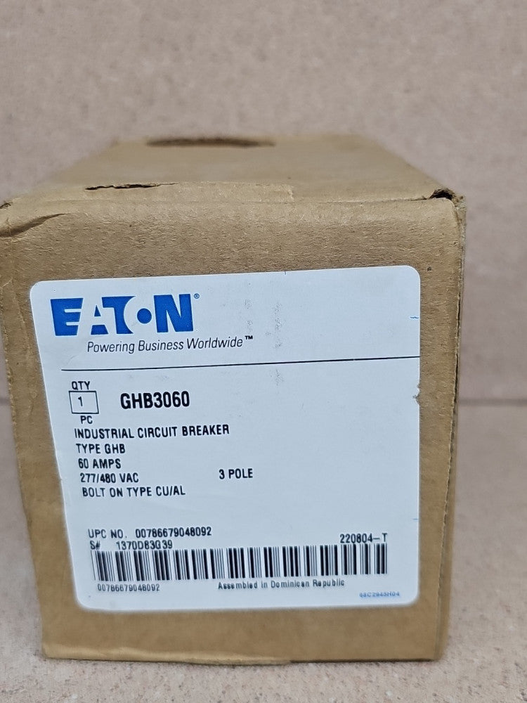 Eaton GHB3060 60 Amp 480V 3 Pole Bolt on Circuit Breaker