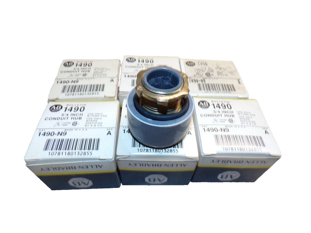 6) NEW ALLEN BRADLEY 3/4" CONDUIT HUB 1490-N9 LOT OF 6