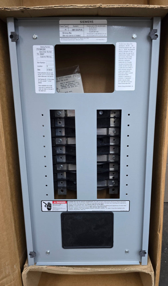 New Siemens 250 Amp Main Lug Panelboard Interior 208Y/120 VAC 3P/4W P1X18MC250C