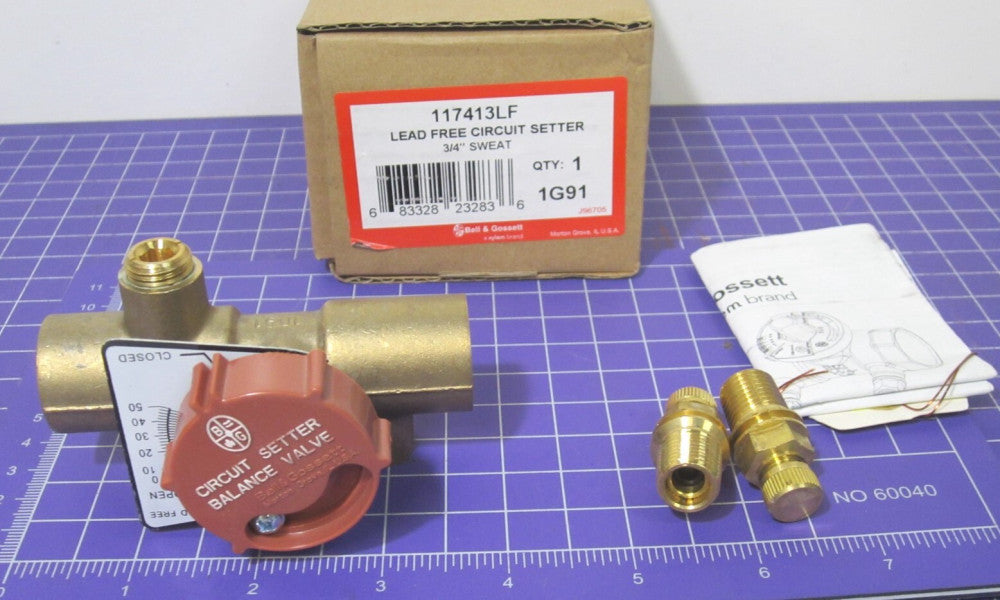 Bell & Gossett (117413LF) 3/4" Pipe, Solder End, Inline Calibrated Balance Valve