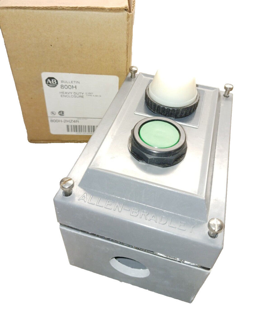 NEW ALLEN BRADLEY 800H-2HZ4R START/PILOT LIGHT PUSHBUTTON STATION 4,4X,13