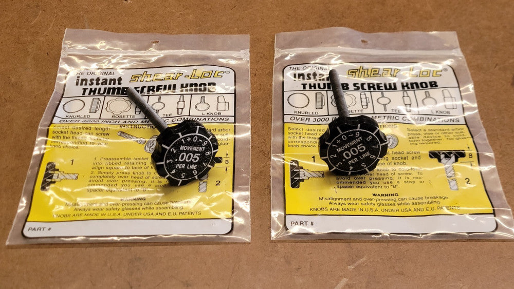 Lot of 2 Shear-Loc L07B-97-2520-3.0A/LN Graduated Knob Rosette Series .005"