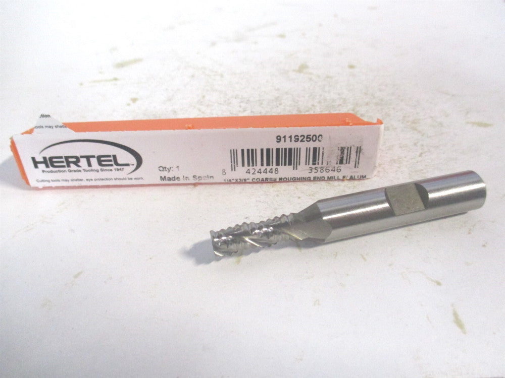 (91192500) 1/4" x 3/8" Cobalt 3 Flute Roughing Square End Mill