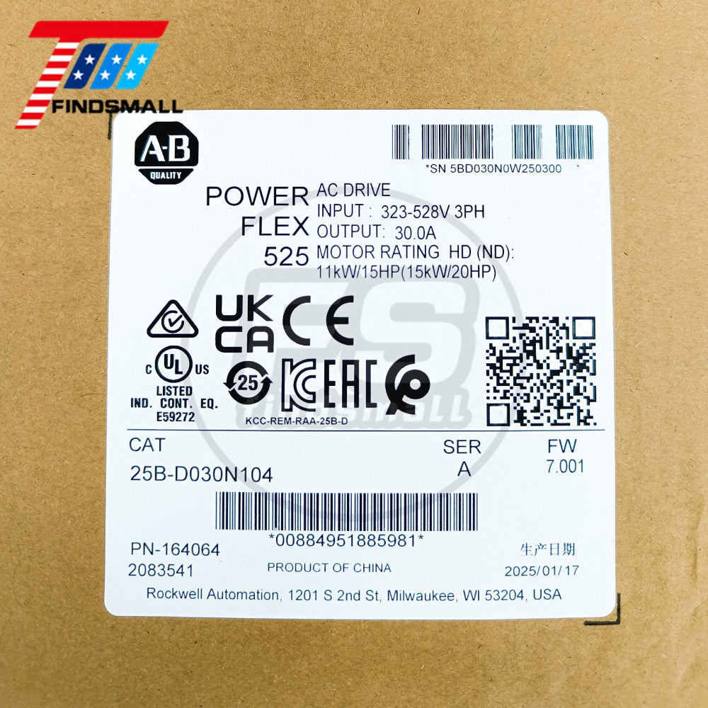 2025 New Factory Sealed Allen-Bradley 25B-D030N104 15kW 20Hp AC Drive US