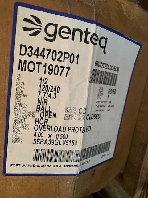 TRANE MOT19077 120/240V ECM Motor - 1/2 HP