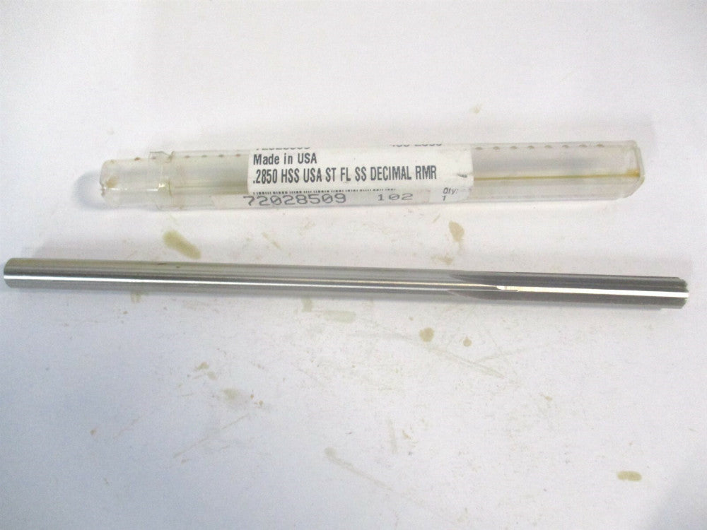 (433-0.2850) 0.285" x 1-1/2" x 6" OAL 6-Flute Straight Shank HSS Chucking Reamer