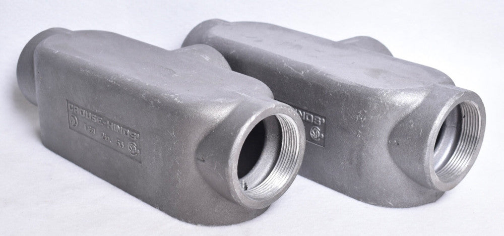 2 Count Crouse-Hinds 2" Aluminum Mark 9 Conduit Outlet Bodies T69