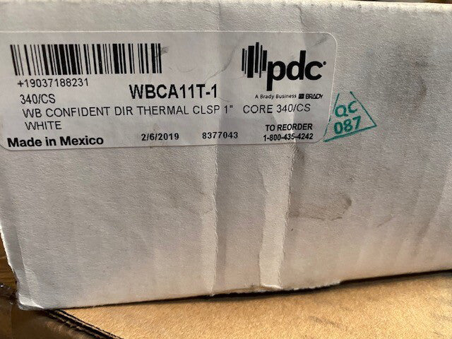 (Case of 340) PDC Healthcare WBCA11T-1 Thermal Confident Adult Direct Wristbands